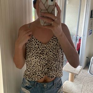 Cotton On Cheetah Print Spaghetti Strap Crop-top